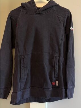Ariat Men's Crewneck Hoodie in Navy with Red Logo Accents